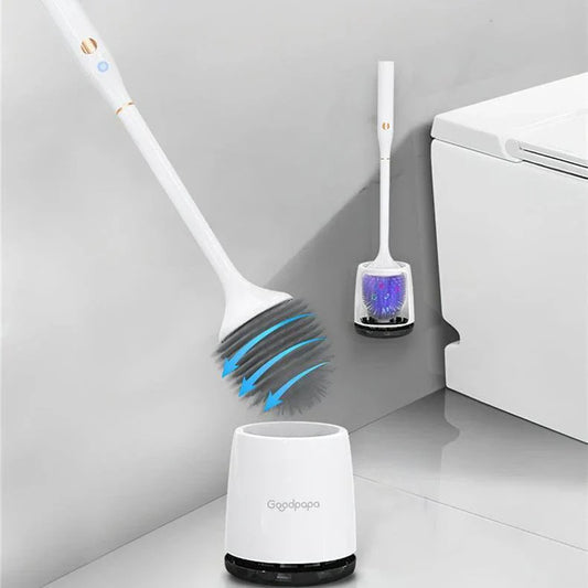 Wireless electric toilet brush, powerful, efficient, rechargeable, hygienic, easy cleaning.