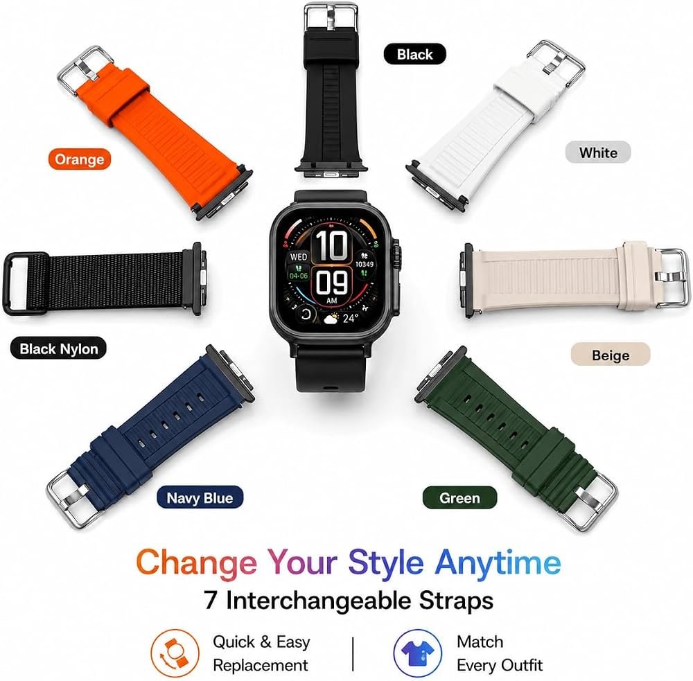 Ultra 3 Pro Smart Watch with 7 Strap Combo | Bluetooth Calling Smartwatch for Men & Women - Image 2