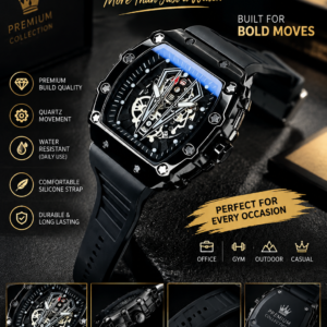 Richard Black Belt Skeleton Watch