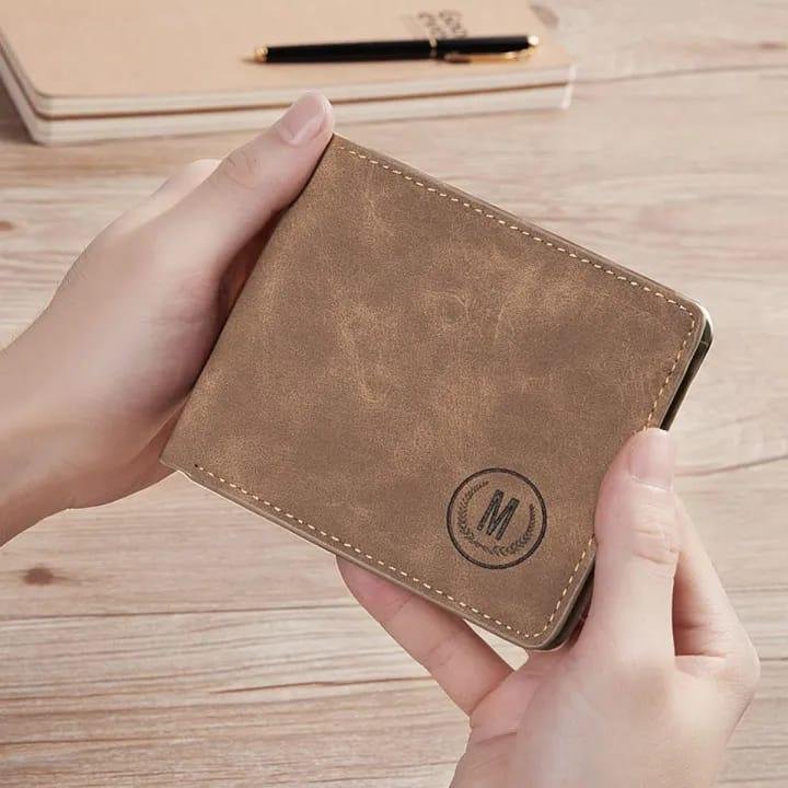 Men's Vintage Slim Leather Wallet – Minimalist Card Holder & Cash Bifold