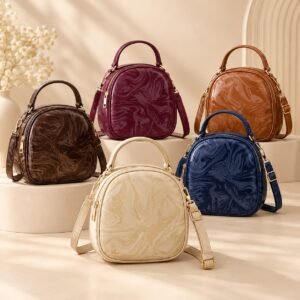 Marble Gloss Mini Crossbody Handbag In Multiple Colors